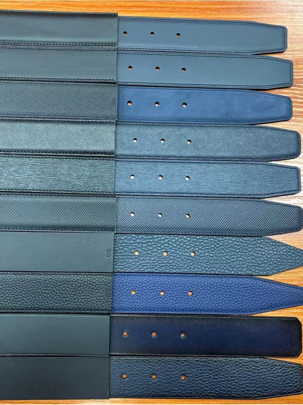 3.5cmMen's Blue Reversible Leather Belt - Classic Navy